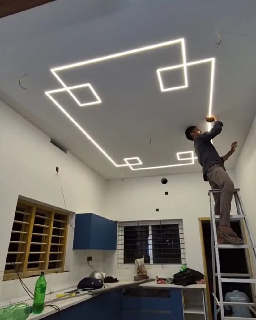 Home interiors false ceiling and electrician contractor project