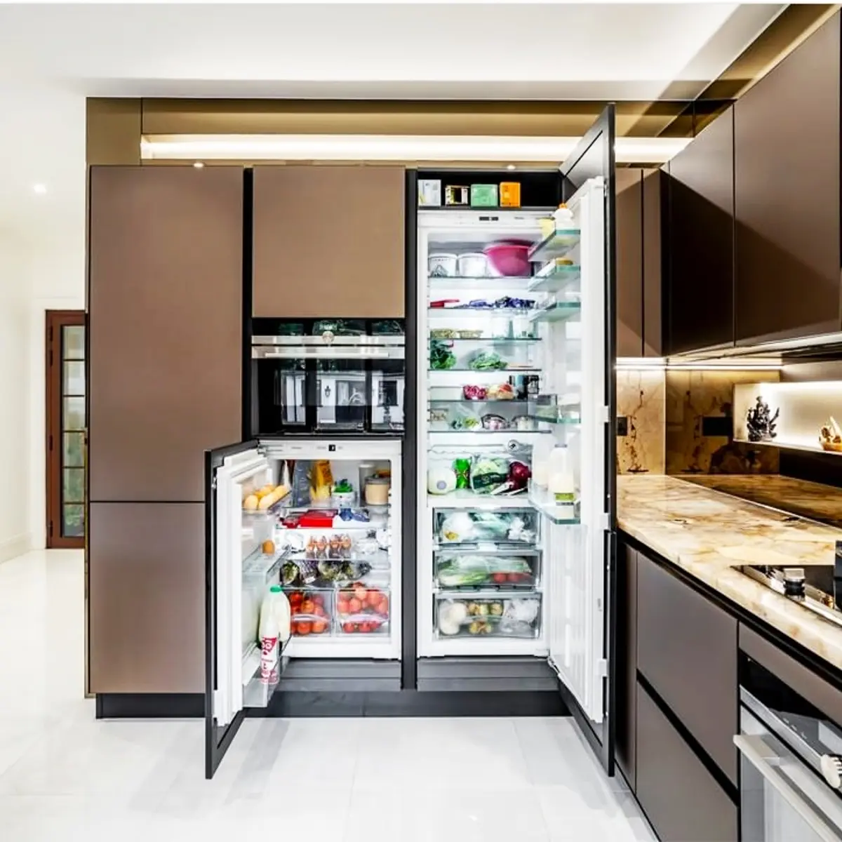 earthy luxury kitchen with layout — real Indian home