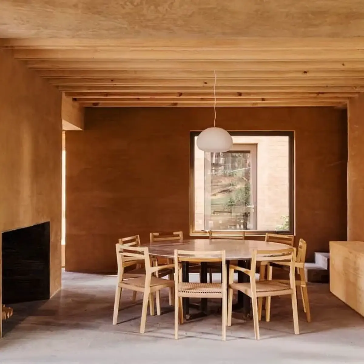 earthy dining room with dining — real Indian home