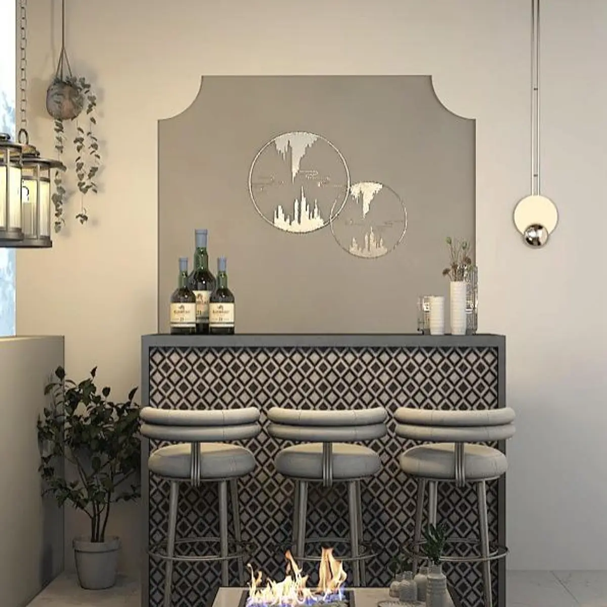 grey boho balcony with outdoor — real Indian home