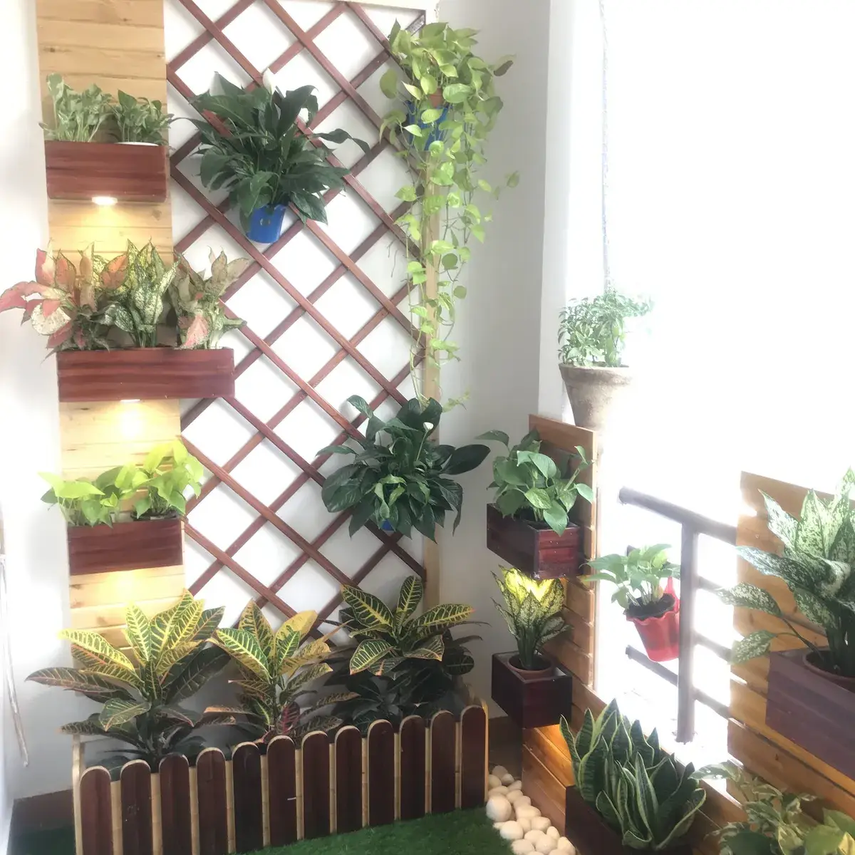 earthy boho balcony with balcony — real Indian home