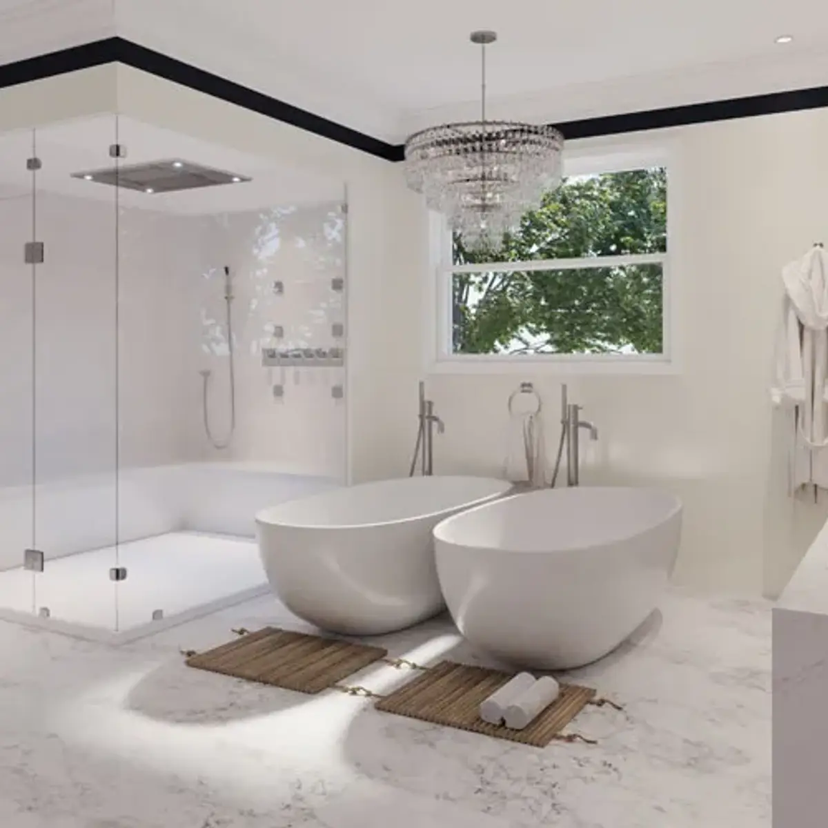 black and white traditional bathroom with shower — real Indian home