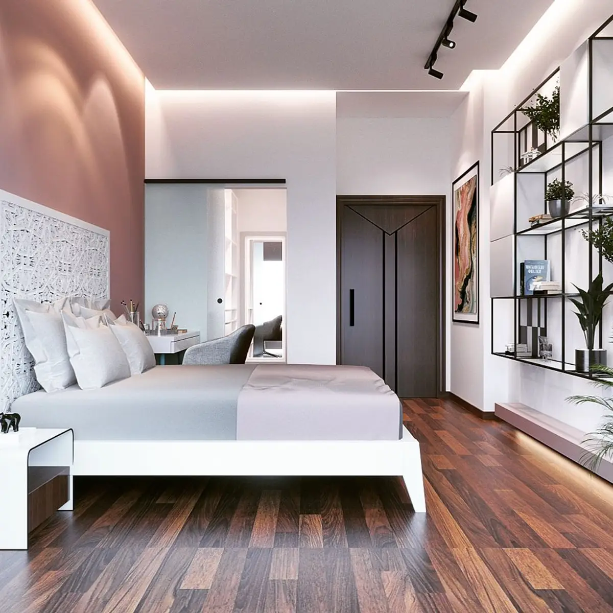 pastel boho master bedroom with paint — real Indian home