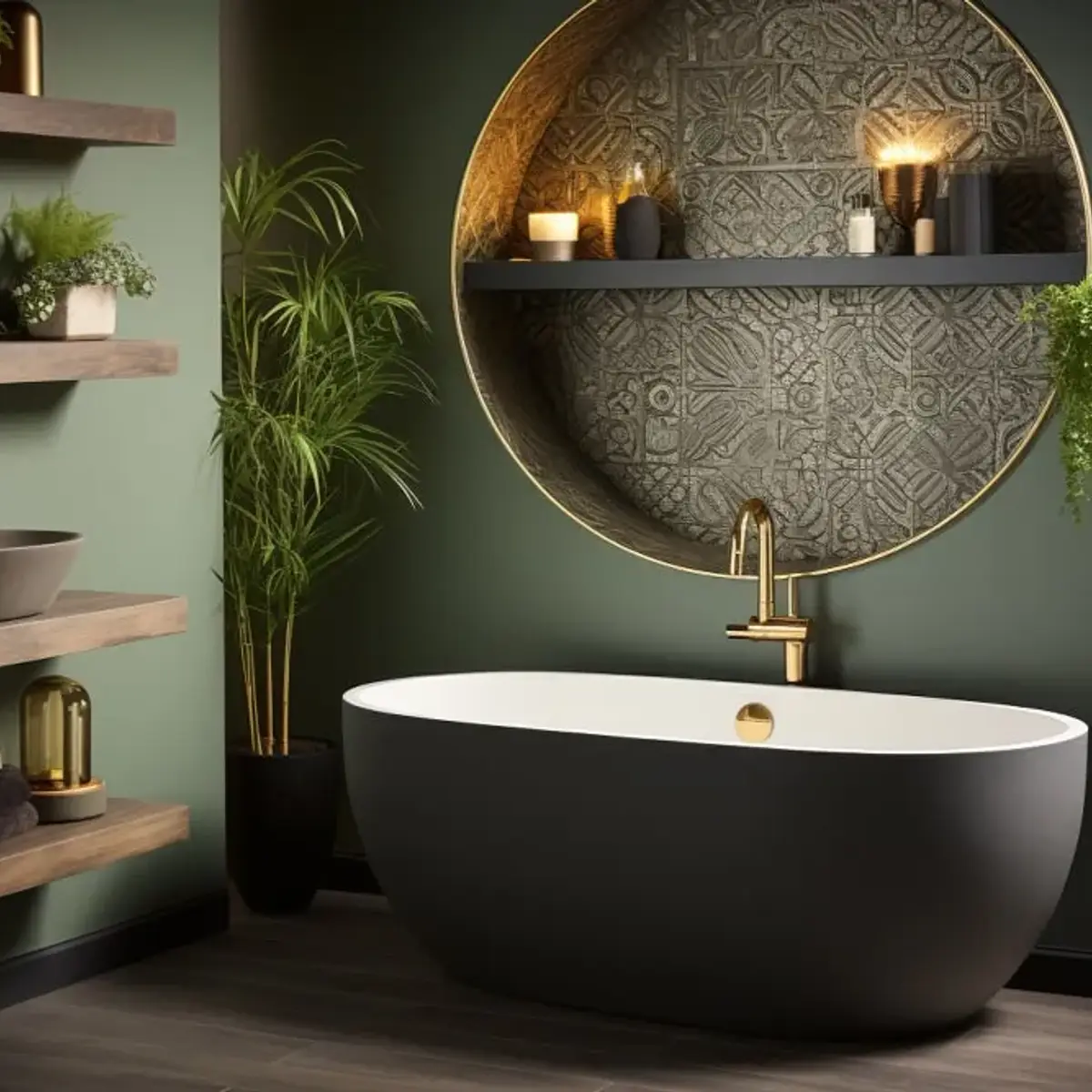 earthy boho bathroom with vanity — real Indian home