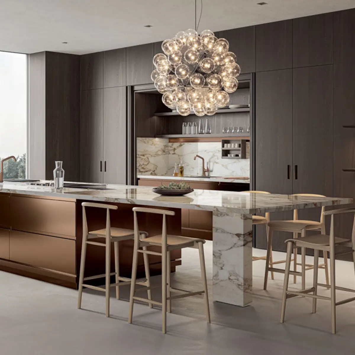 beige modern minimalist kitchen with layout — real Indian home