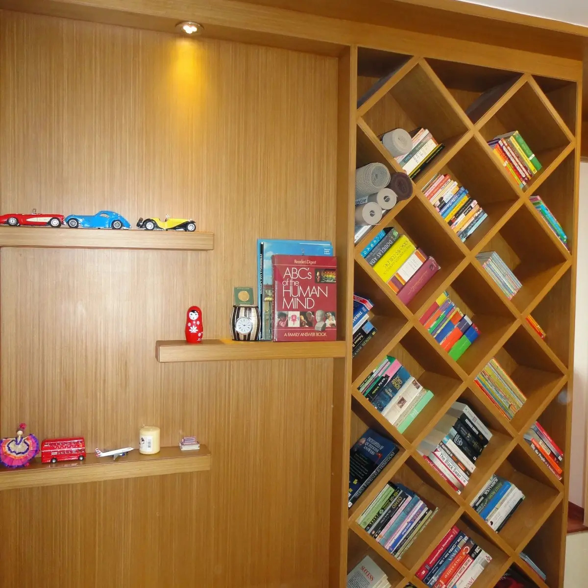 beige traditional study room with study — real Indian home