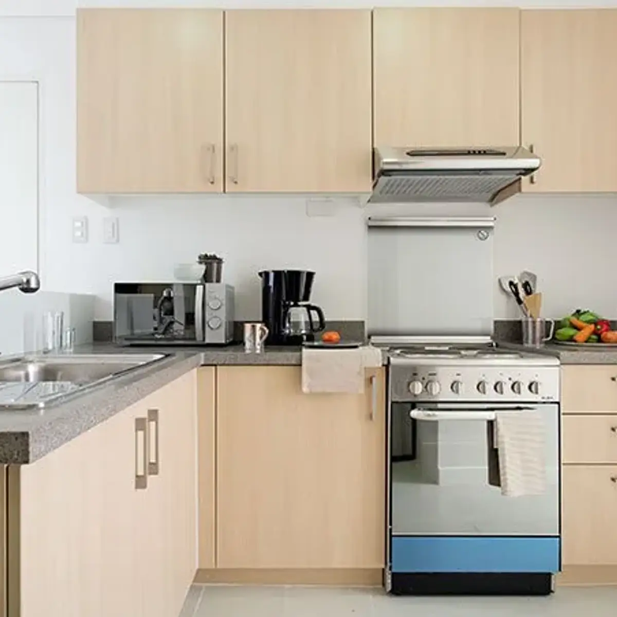 beige kitchen with layout — real Indian home