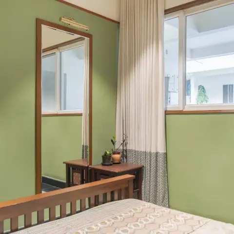 earthy master bedroom with paint — real Indian home
