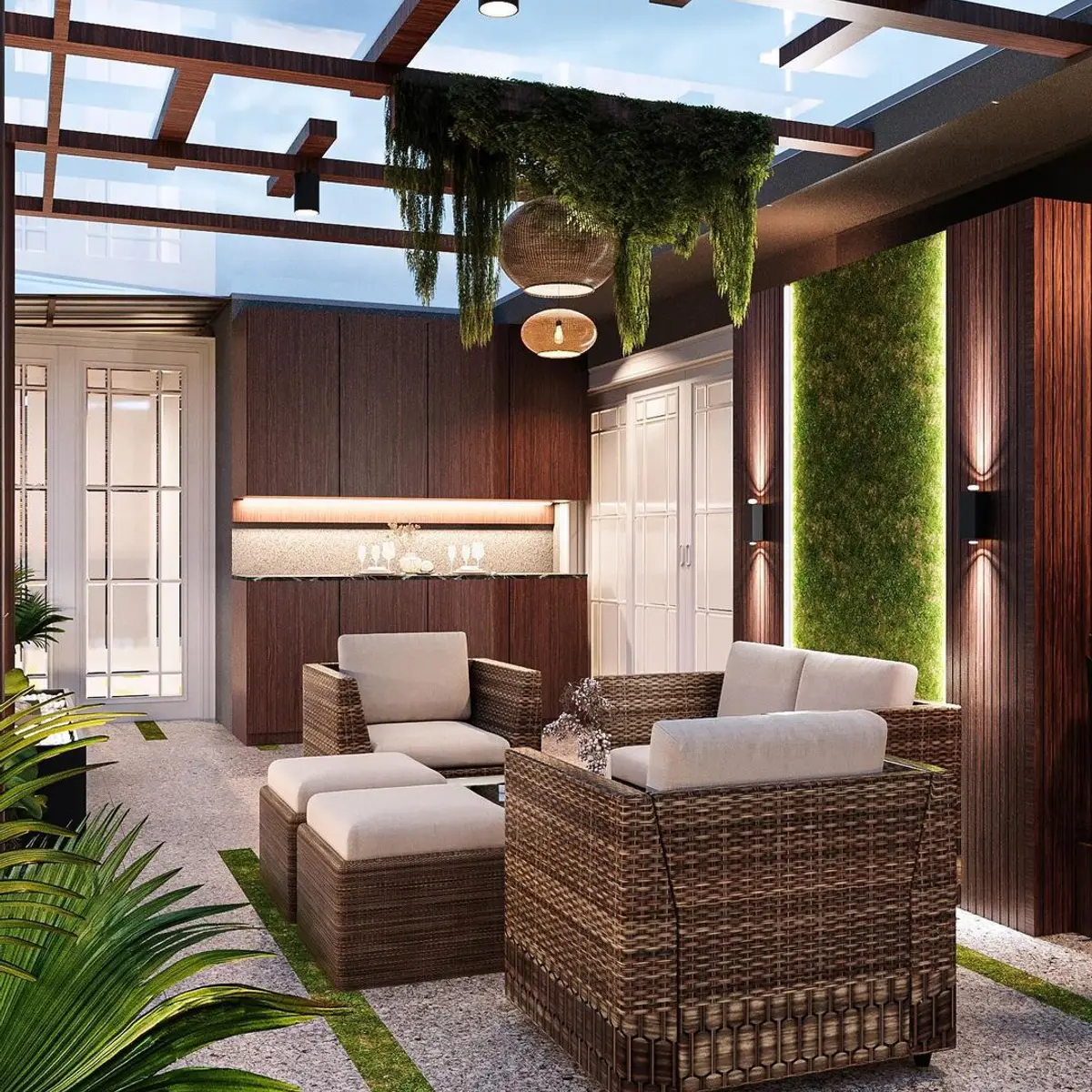 earthy boho balcony with outdoor — real Indian home
