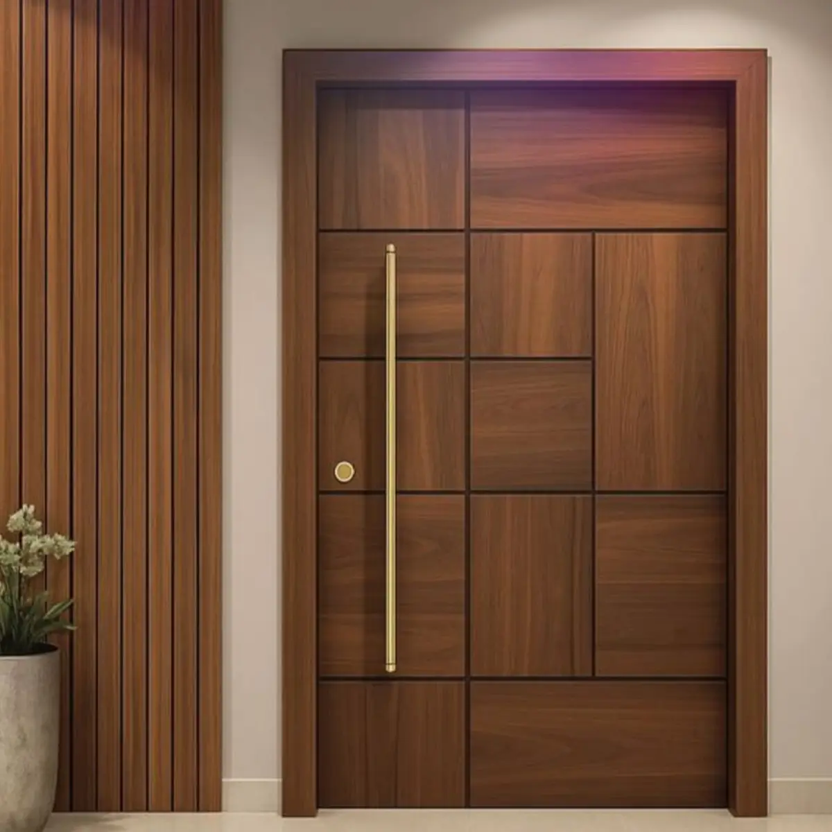 beige modern indian entrance foyer with main — real Indian home