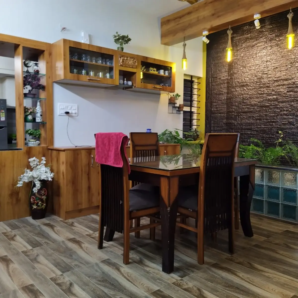 earthy boho dining room with dining — real Indian home