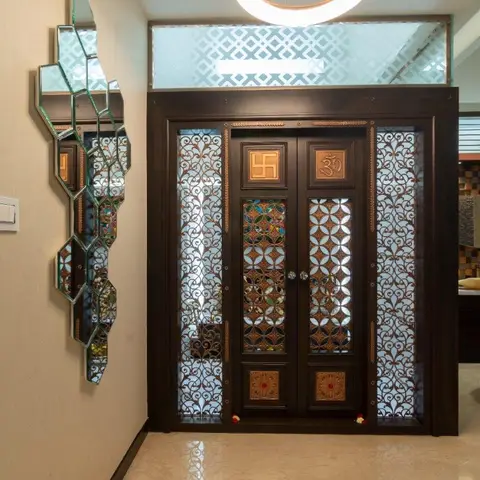 beige luxury entrance foyer with main — real Indian home