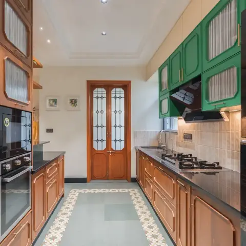 earthy traditional kitchen with layout — real Indian home