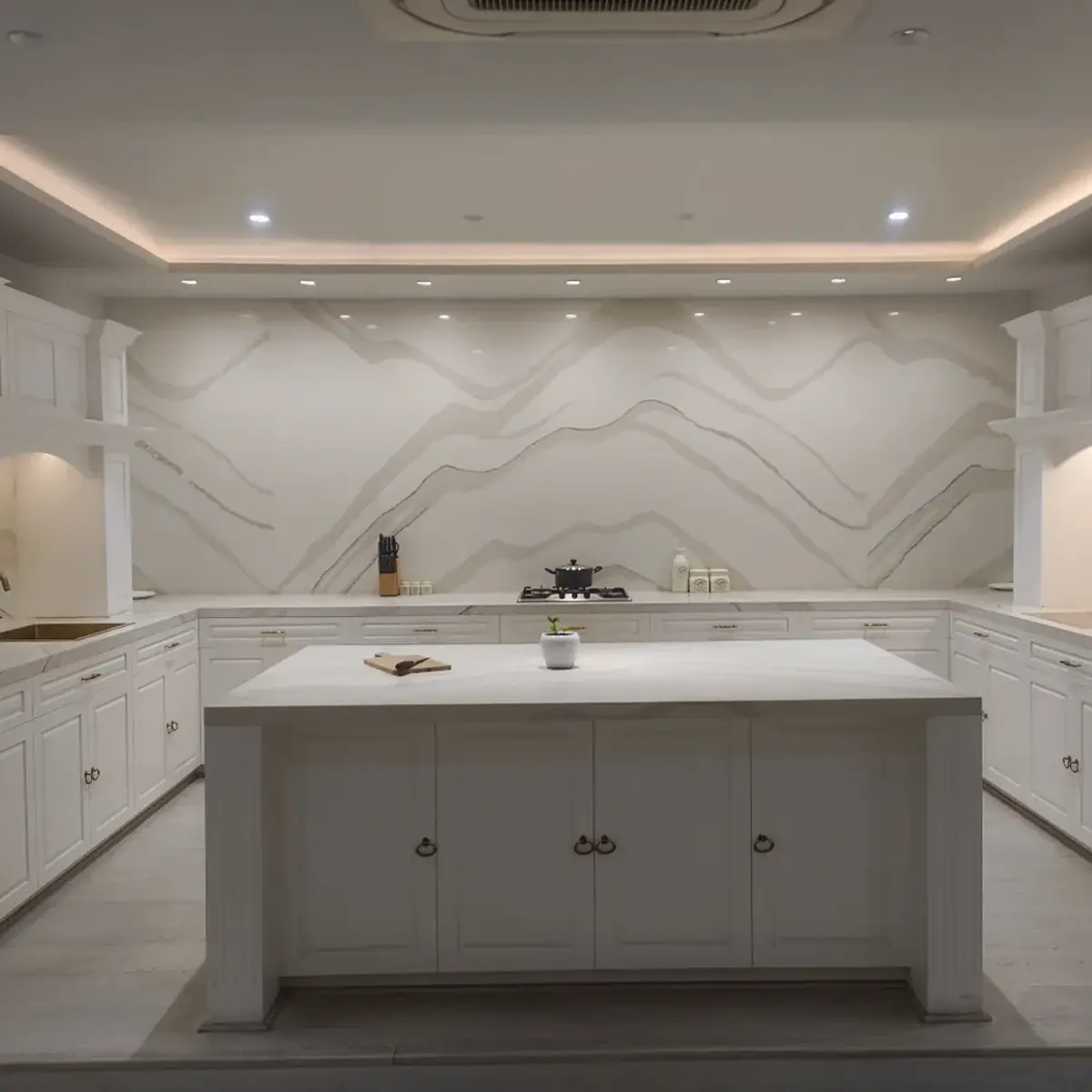 beige traditional kitchen with layout — real Indian home