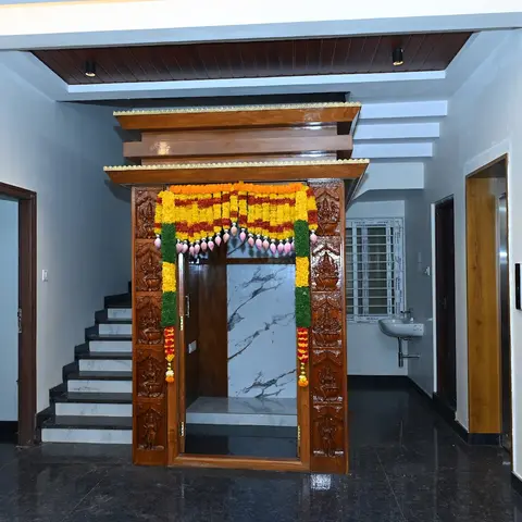 beige traditional entrance foyer with main — real Indian home