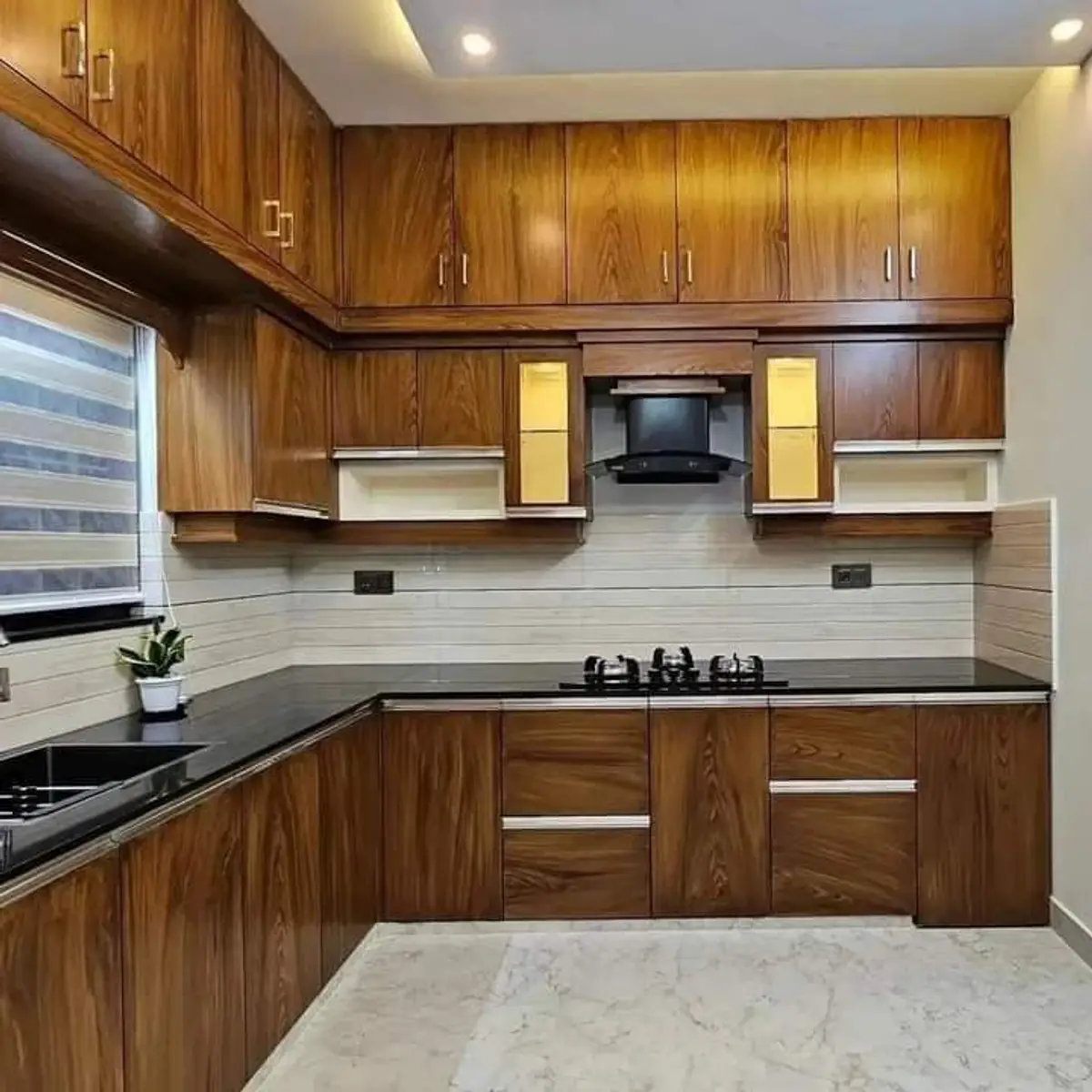 earthy traditional kitchen with layout — real Indian home