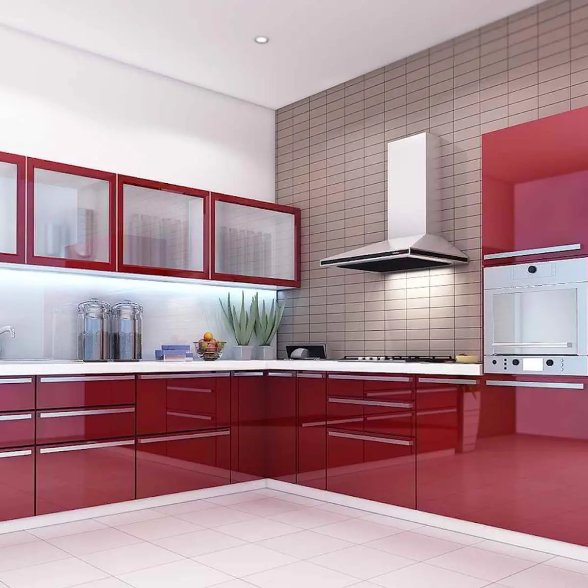 jewel tone modern indian kitchen with layout — real Indian home