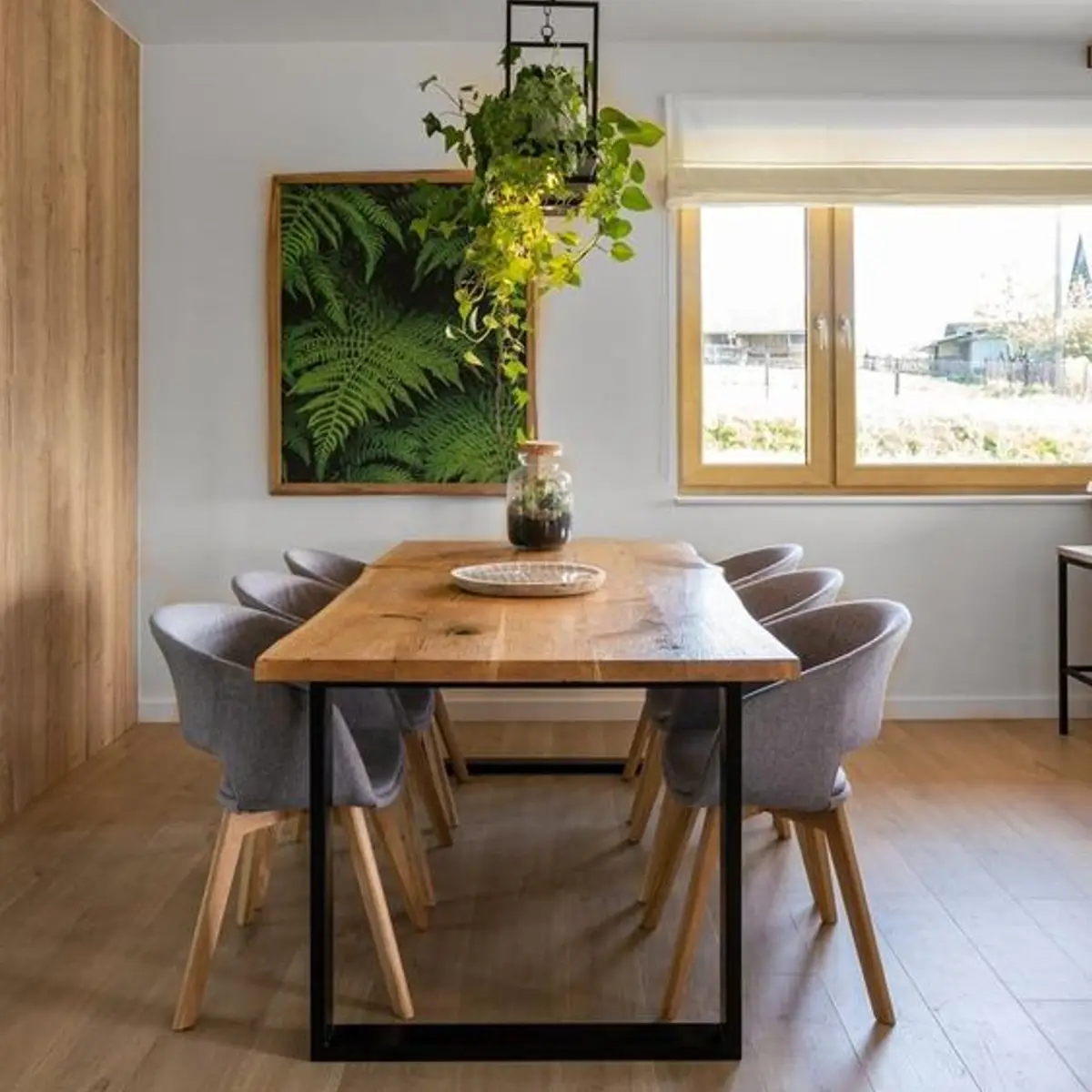 beige scandinavian dining room with dining — real Indian home