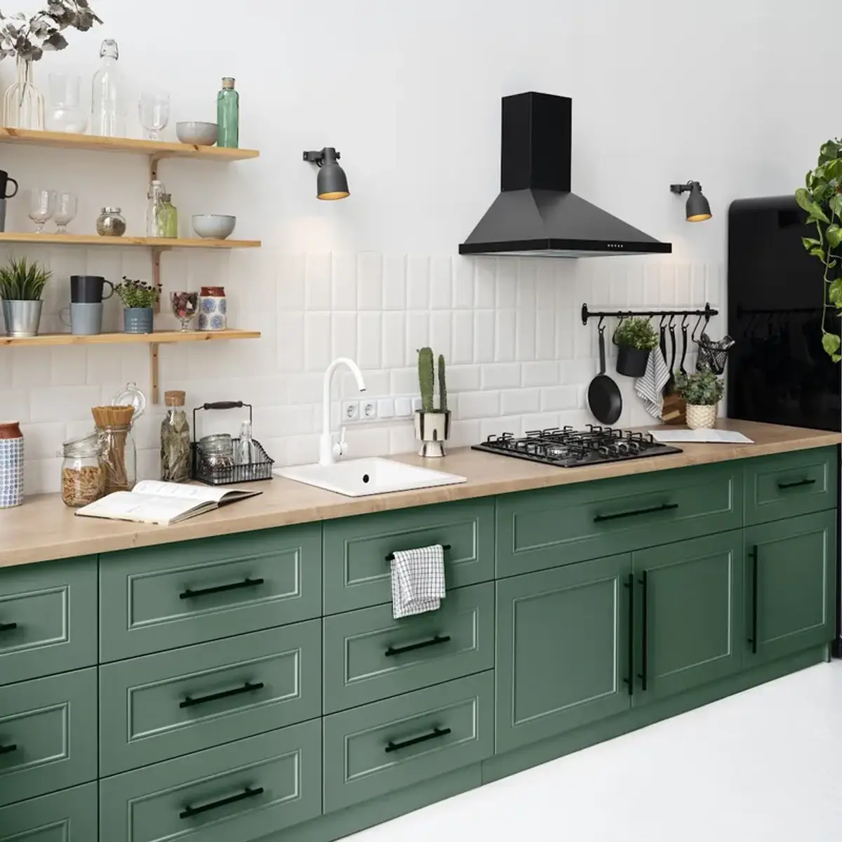 earthy scandinavian kitchen with shutter — real Indian home