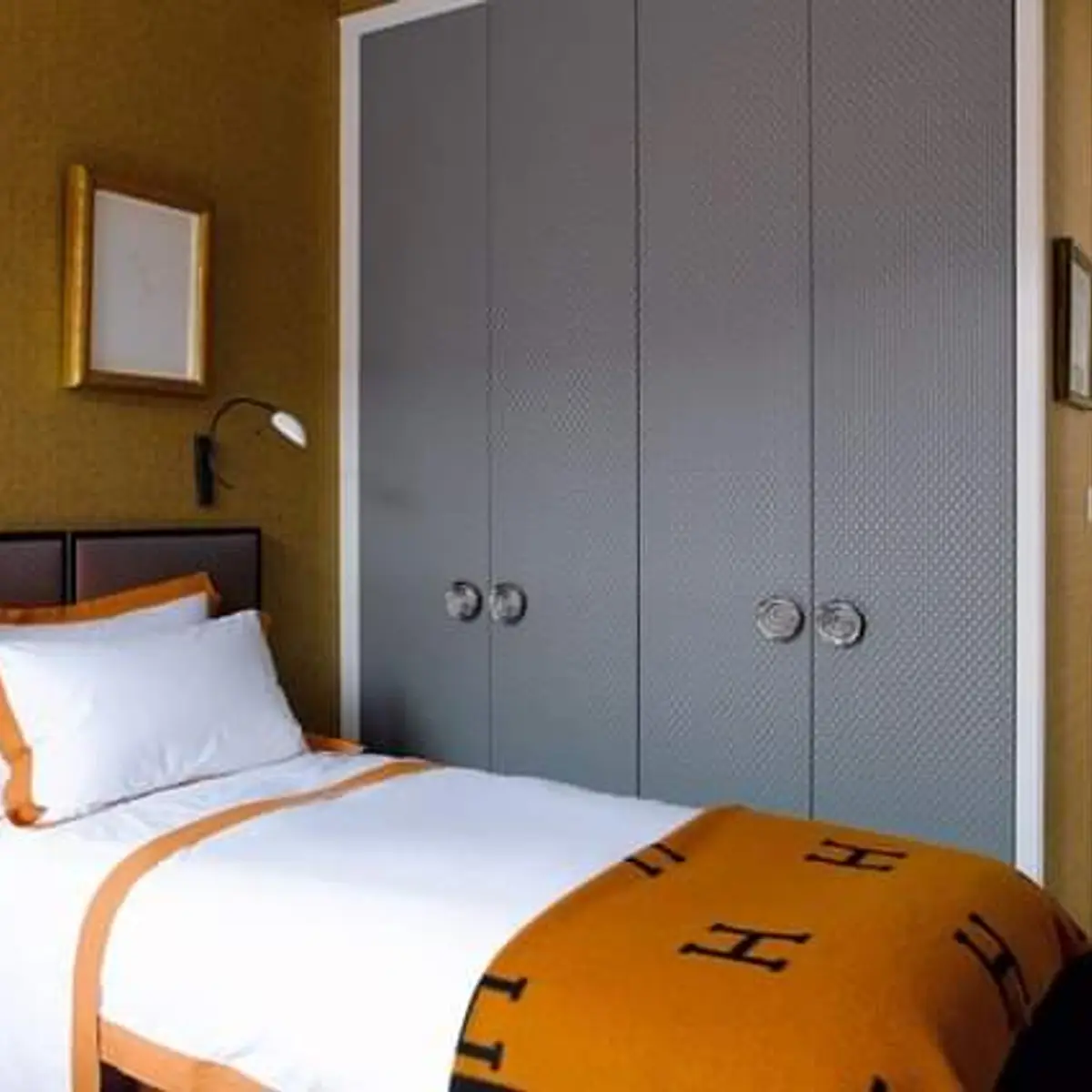 jewel tone boho guest bedroom with wardrobe — real Indian home