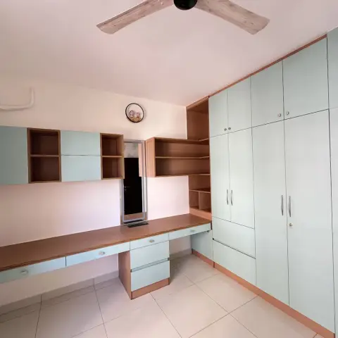 pastel study room with study — real Indian home