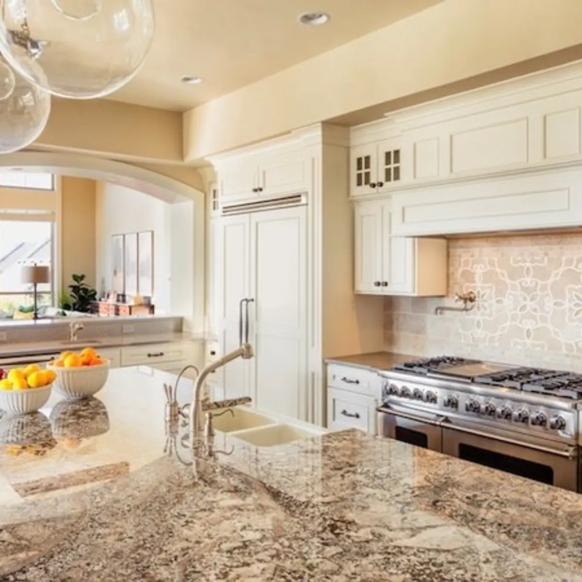 beige traditional kitchen with layout — real Indian home