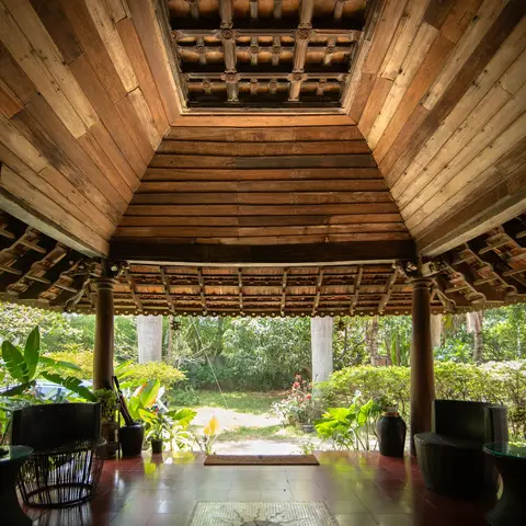 earthy traditional balcony with wood — real Indian home