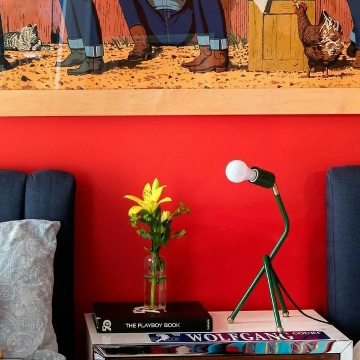 bold colour guest bedroom with paint — real Indian home