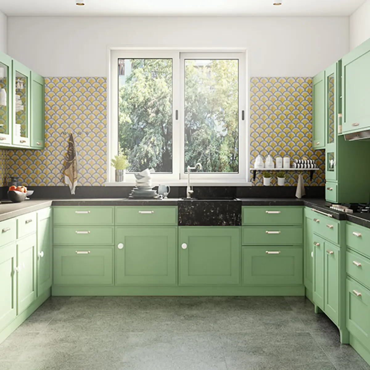 earthy traditional kitchen with layout — real Indian home