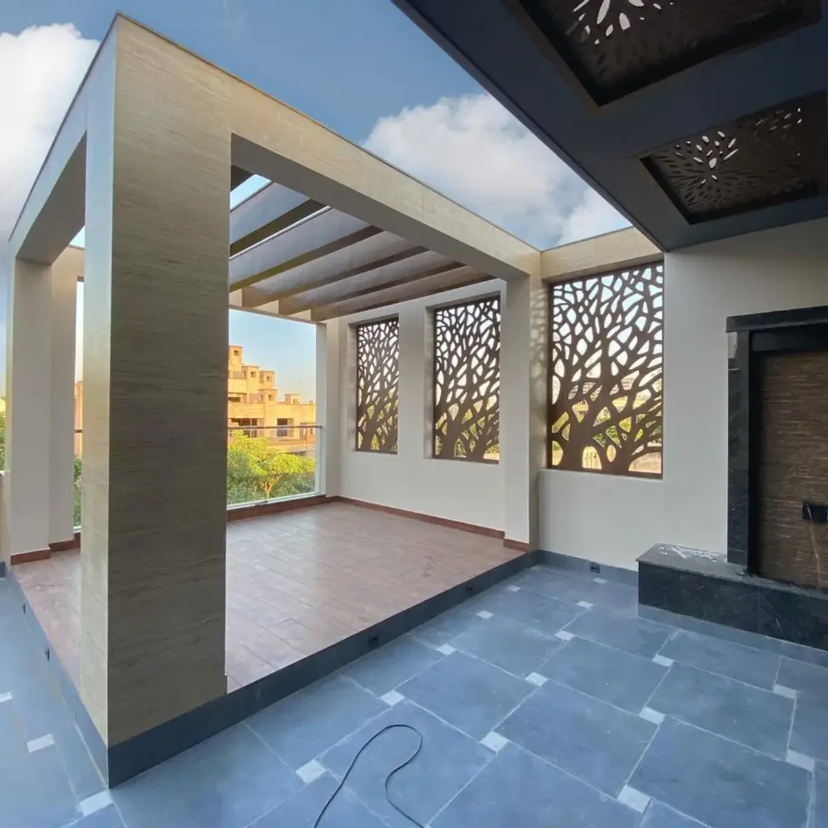 grey modern indian balcony with balcony — real Indian home